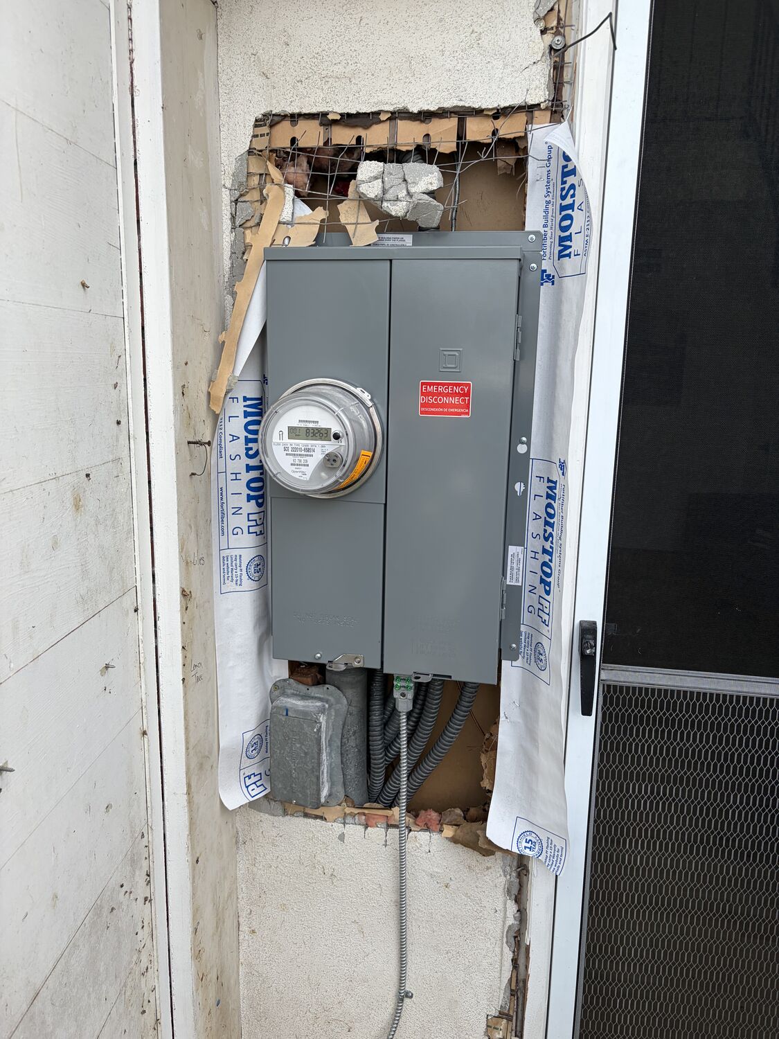 Exterior meter-main with emergency disconnect installed by All Current Electric