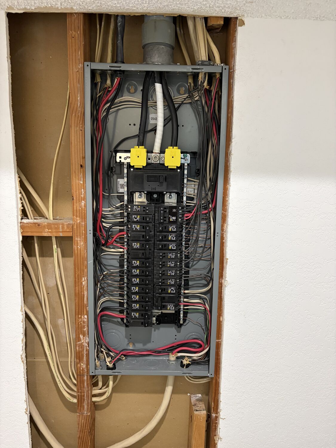 New breaker panel installed during a home rewire by All Current Electric